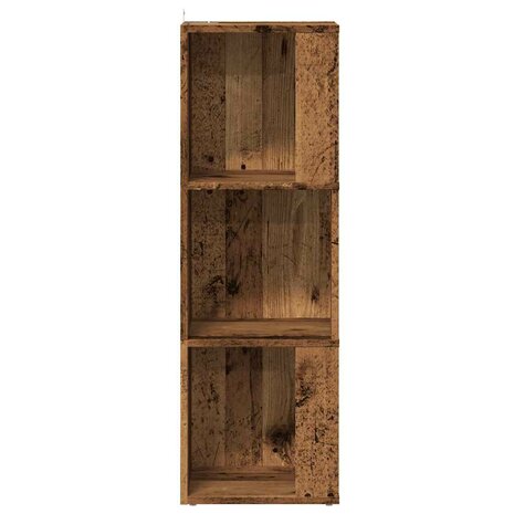 Hoekkast 33x33x100 cm bewerkt hout oud houtkleurig 5