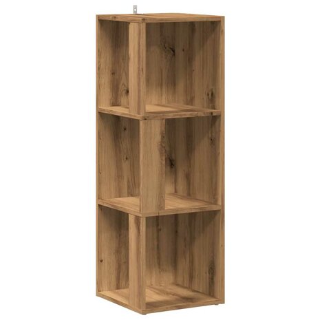 Hoekkast 33x33x100 cm bewerkt hout artisanaal eikenkleur 2