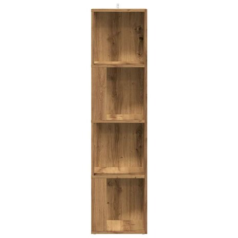 Hoekkast 33x33x132 cm bewerkt hout artisanaal eikenkleur 3