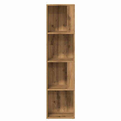Hoekkast 33x33x132 cm bewerkt hout artisanaal eikenkleur 4