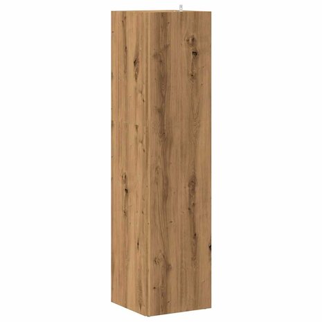 Hoekkast 33x33x132 cm bewerkt hout artisanaal eikenkleur 5
