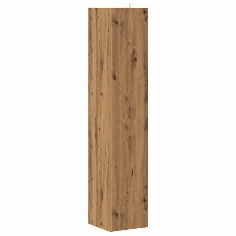 Hoekkast 33x33x165 cm bewerkt hout artisanaal eikenkleur 6