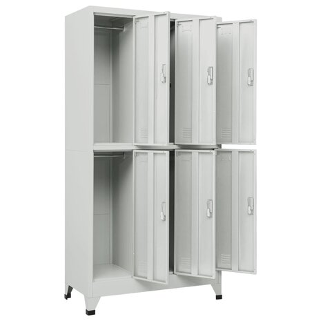 Lockerkast met 6 vakken 90x45x180 cm staal grijs  3