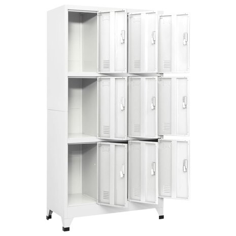 Lockerkast met 9 vakken 90x45x180 cm staal grijs  3