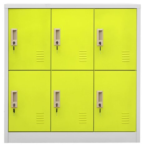 Lockerkasten 2 st 90x45x92,5 cm staal lichtgrijs en groen 3