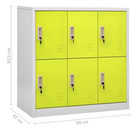 Lockerkasten 2 st 90x45x92,5 cm staal lichtgrijs en groen 9