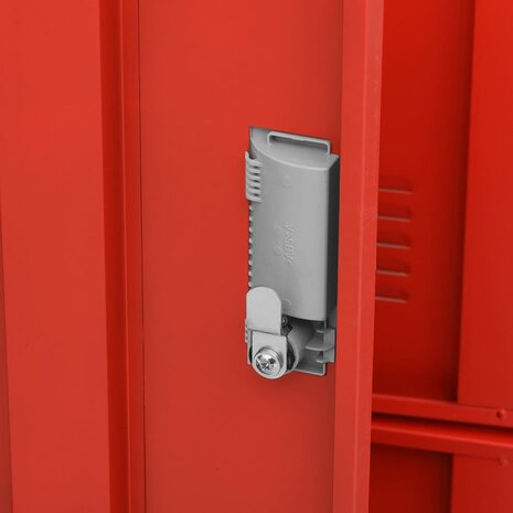 Lockerkasten 2 st 90x45x92,5 cm staal lichtgrijs en rood 8
