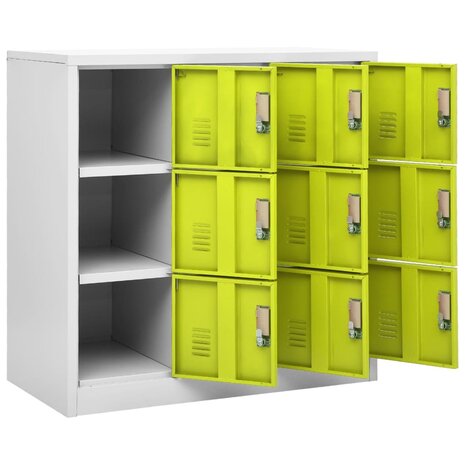 Lockerkasten 2 st 90x45x92,5 cm staal lichtgrijs en groen 6