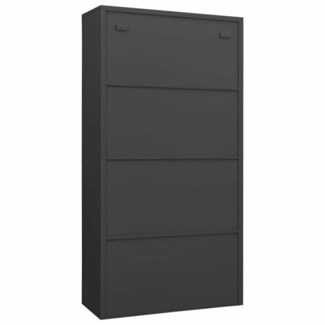 Lockerkast 90x40x180 cm staal antracietkleurig 4