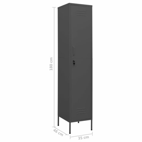 Lockerkast 35x46x180 cm staal antracietkleurig 9