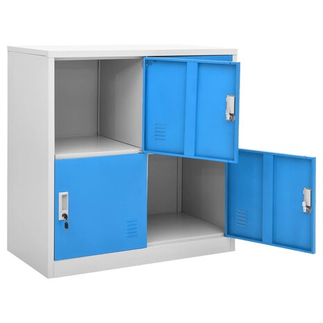 Lockerkast 90x45x92,5 cm staal lichtgrijs en blauw 5