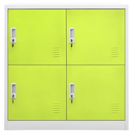 Lockerkast 90x45x92,5 cm staal lichtgrijs en groen 2