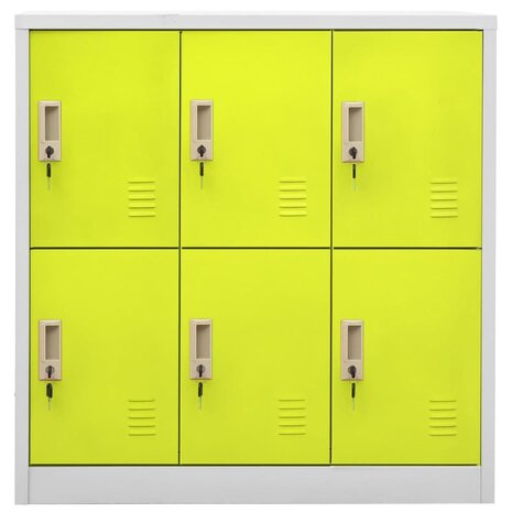 Lockerkast 90x45x92,5 cm staal lichtgrijs en groen 2