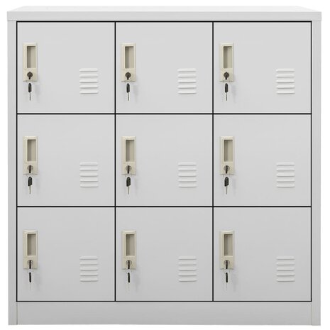 Lockerkast 90x45x92,5 cm staal lichtgrijs 2