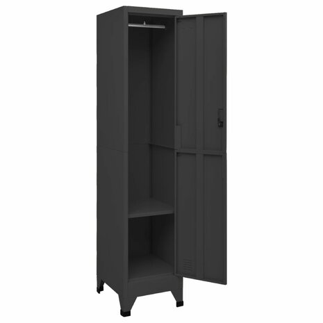 Lockerkast 38x45x180 cm staal antracietkleurig 4