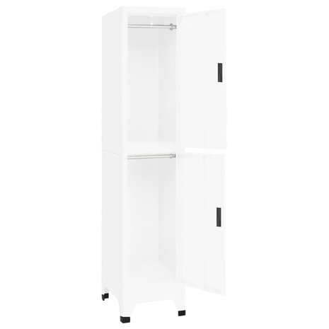 Lockerkast 38x45x180 cm staal wit 3