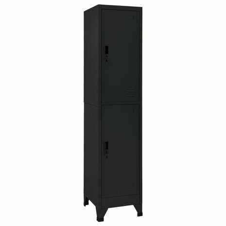 Lockerkast 38x45x180 cm staal zwart 1