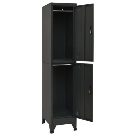Lockerkast 38x45x180 cm staal antracietkleurig 3