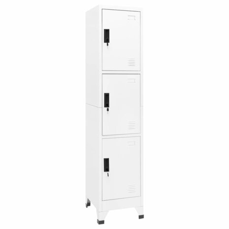 Lockerkast 38x45x180 cm staal wit 1