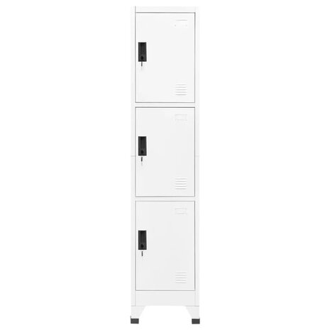 Lockerkast 38x45x180 cm staal wit 2