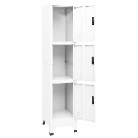 Lockerkast 38x45x180 cm staal wit 3