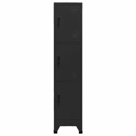 Lockerkast 38x45x180 cm staal zwart 2