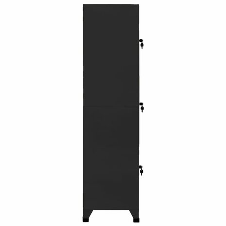 Lockerkast 38x45x180 cm staal zwart 3