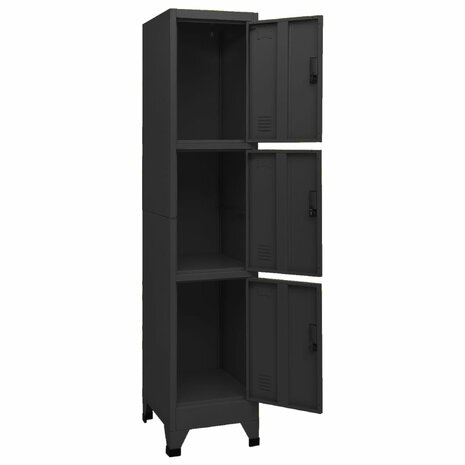 Lockerkast 38x45x180 cm staal zwart 5