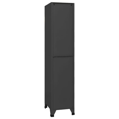 Lockerkast 38x45x180 cm staal antracietkleurig 3