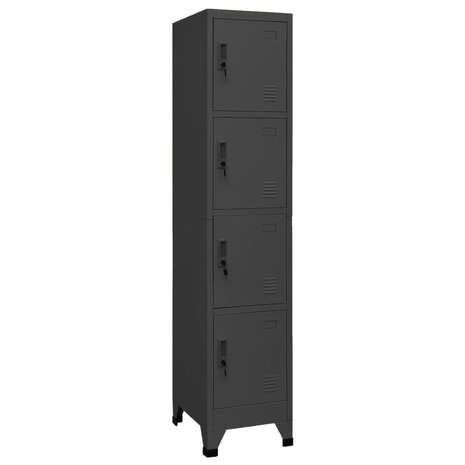 Lockerkast 38x45x180 cm staal antracietkleurig 1