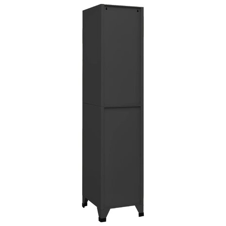 Lockerkast 38x45x180 cm staal antracietkleurig 3