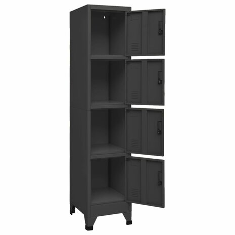 Lockerkast 38x45x180 cm staal antracietkleurig 5