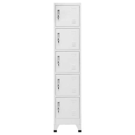 Lockerkast 38x40x180 cm staal lichtgrijs 2