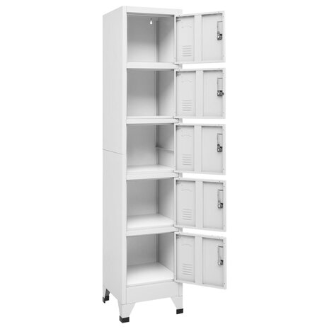 Lockerkast 38x40x180 cm staal lichtgrijs 5