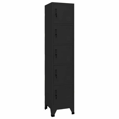 Lockerkast 38x40x180 cm staal zwart 1