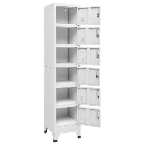 Lockerkast 38x40x180 cm staal lichtgrijs 5