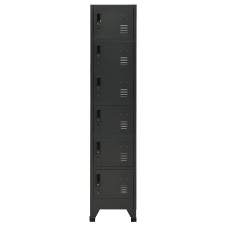 Lockerkast 38x40x180 cm staal antracietkleurig 2