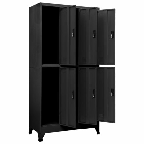 Lockerkast 90x45x180 cm staal antracietkleurig 5