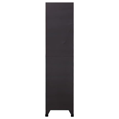 Lockerkast 90x45x180 cm staal antracietkleurig en wit 3