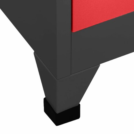 Lockerkast 90x45x180 cm staal antracietkleurig en rood 6
