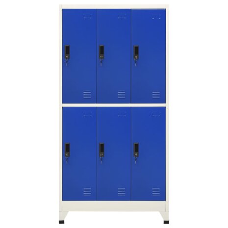 Lockerkast 90x45x180 cm staal grijs en blauw 2