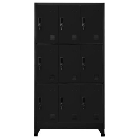 Lockerkast 90x45x180 cm staal zwart 2