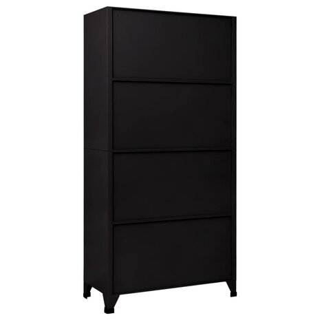 Lockerkast 90x45x180 cm staal zwart 5