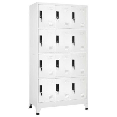 Lockerkast 90x45x180 cm staal wit 1