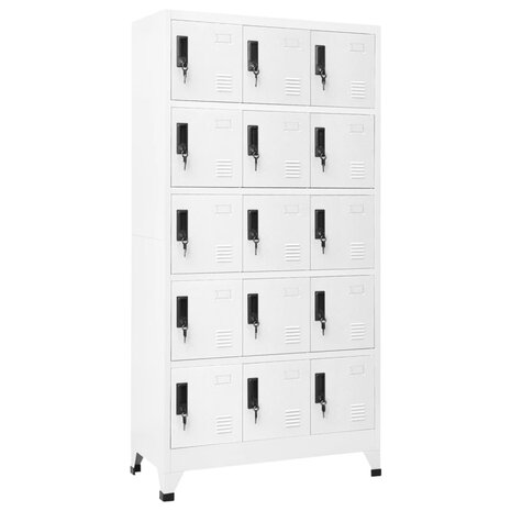 Lockerkast 90x40x180 cm staal wit 1