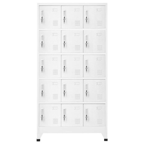 Lockerkast 90x40x180 cm staal lichtgrijs 2