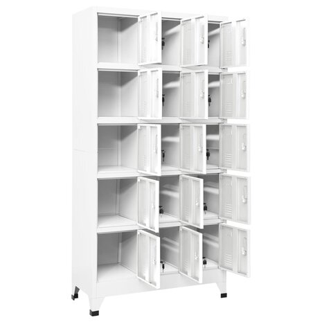 Lockerkast 90x40x180 cm staal lichtgrijs 3