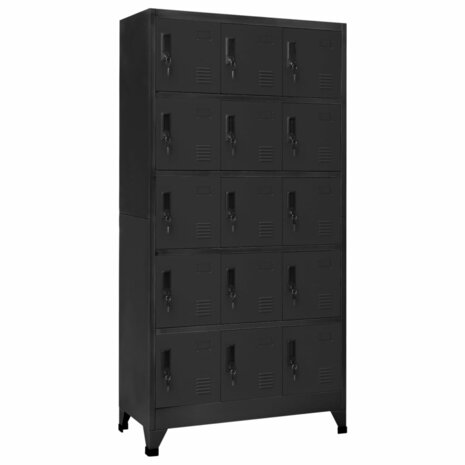 Lockerkast 90x40x180 cm staal antracietkleurig 1