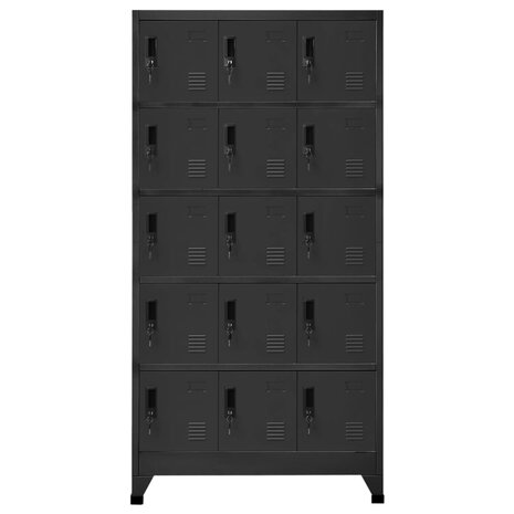 Lockerkast 90x40x180 cm staal antracietkleurig 2