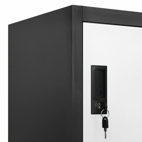Lockerkast 90x40x180 cm staal antracietkleurig en wit 7